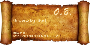 Oravszky Bod névjegykártya